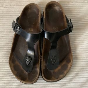 Birkenstock Gizeh Black Patent - Toe Thong size 38